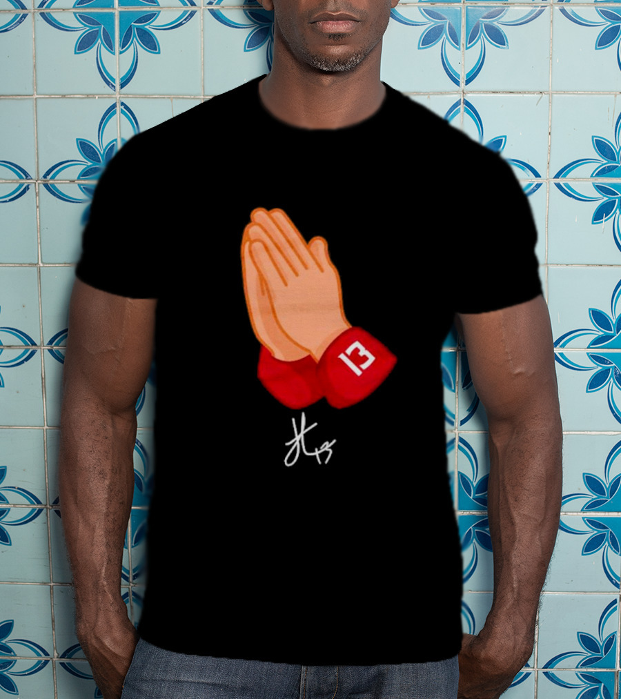 Jordan Travis College Praying Hand Number 13 T-Shirt