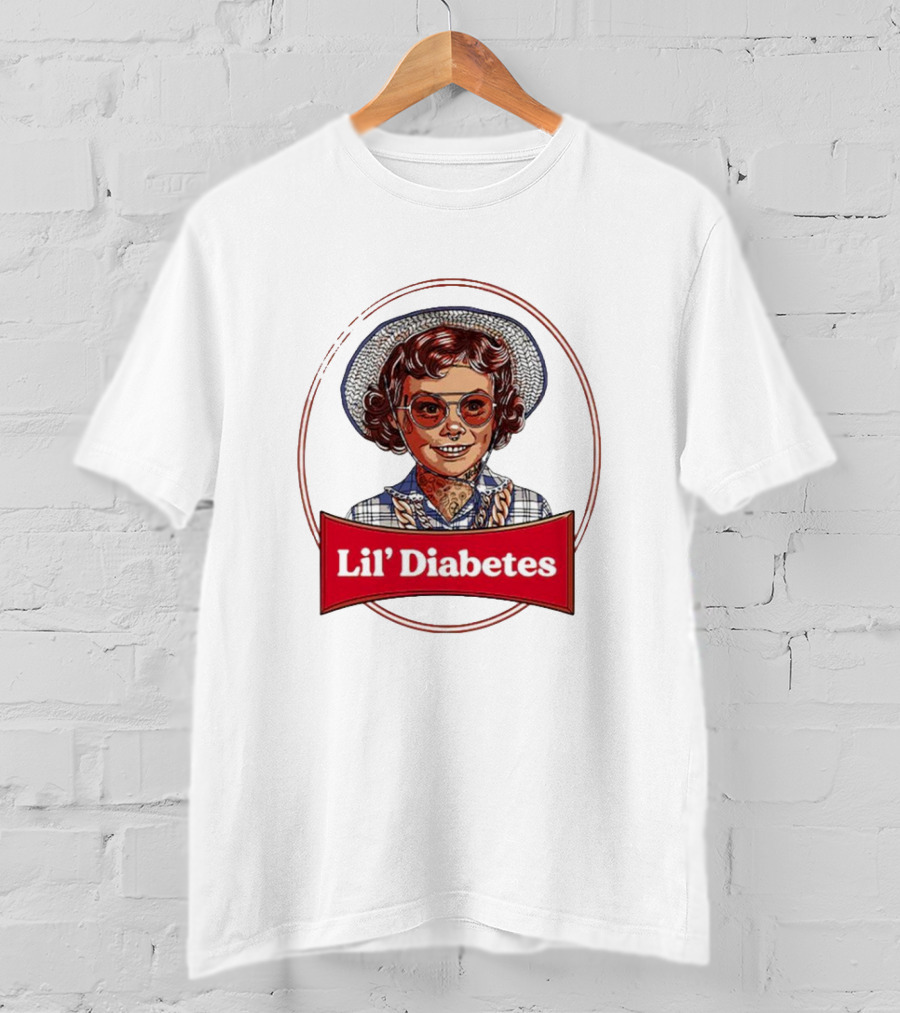 Lil’ Diabetes Retro Kid With Hat And Glasses T-Shirt