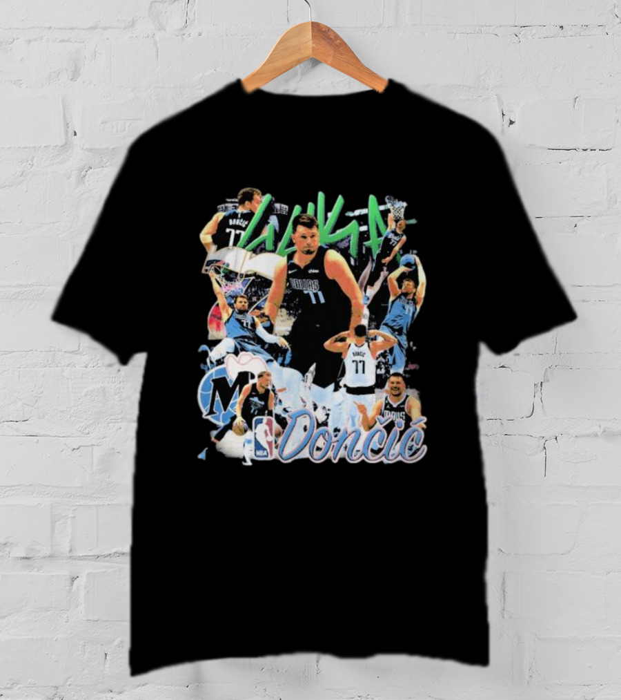 Luka Dončić NBA Mavericks 77 Action Collage T-Shirt