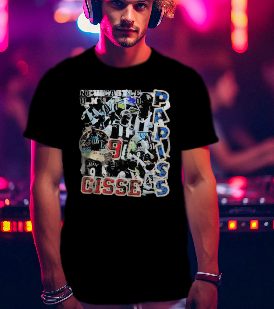 Newcastle United Papiss Cisse 9 Football Celebration Collage T-Shirt