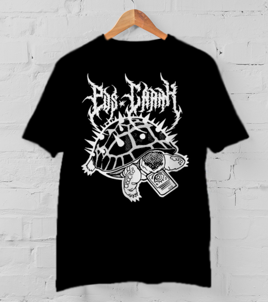 Pus Cran Heavy Metal Turtle With Spiky Shell And Saw Blade T-Shirt