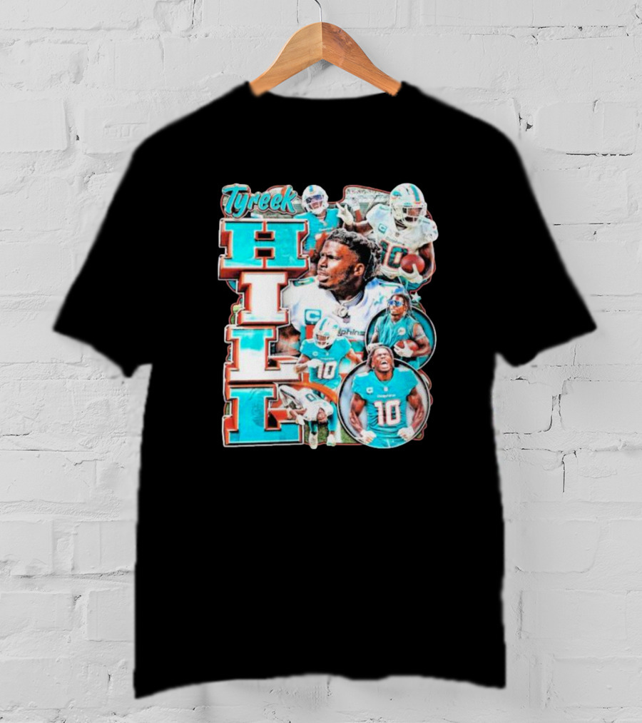 Tyreek Hill Miami Dolphins Football Player Collage T-Shirt