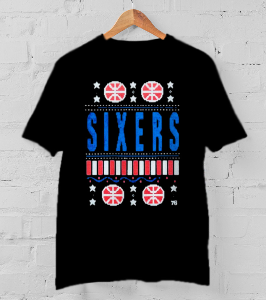 Philadelphia 76ers Sixers Holiday Basketball Stars T-Shirt