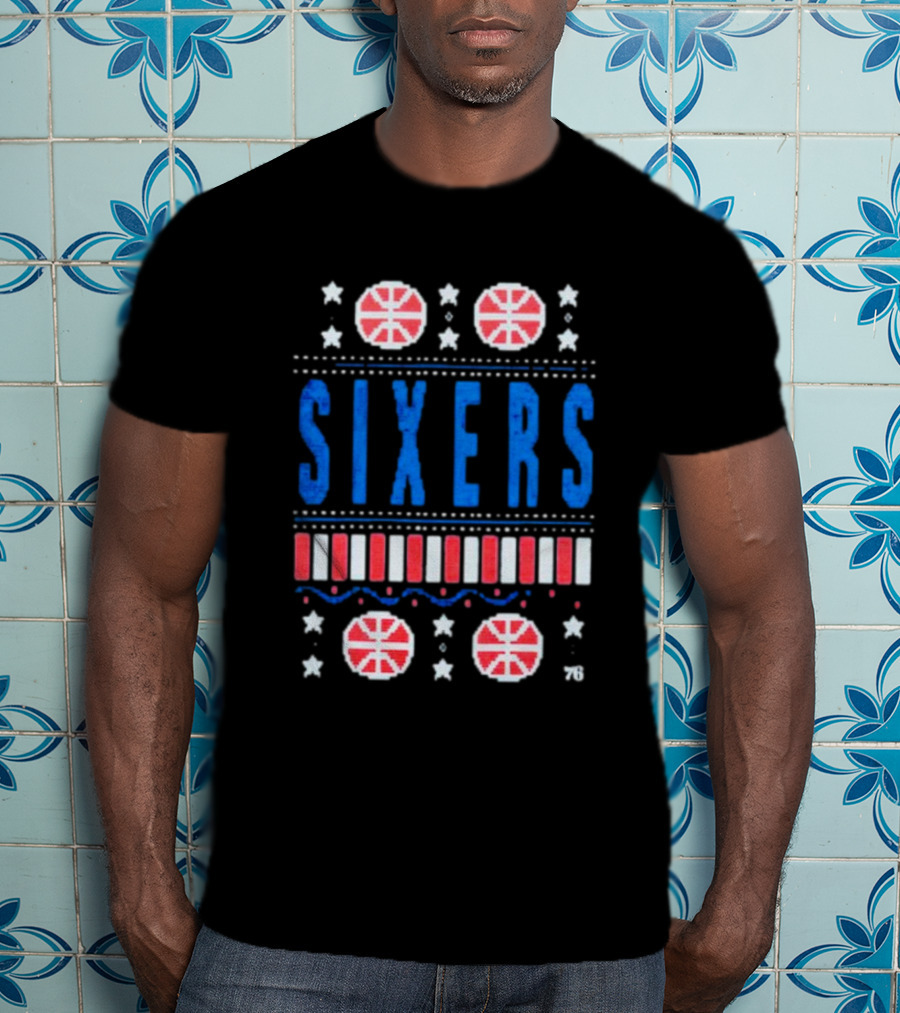 Philadelphia 76ers Sixers Holiday Basketball Stars T-Shirt