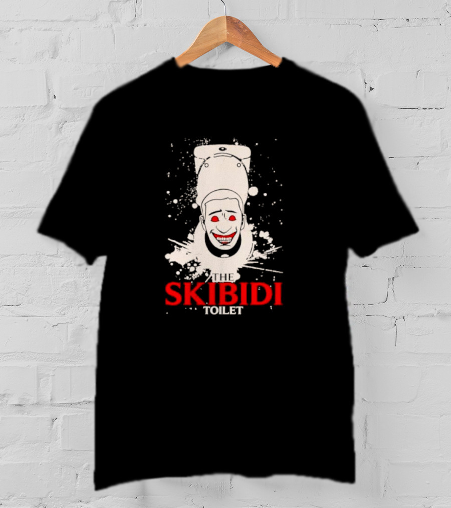 The Skibidi Toilet Creepy Face Splatter T-Shirt