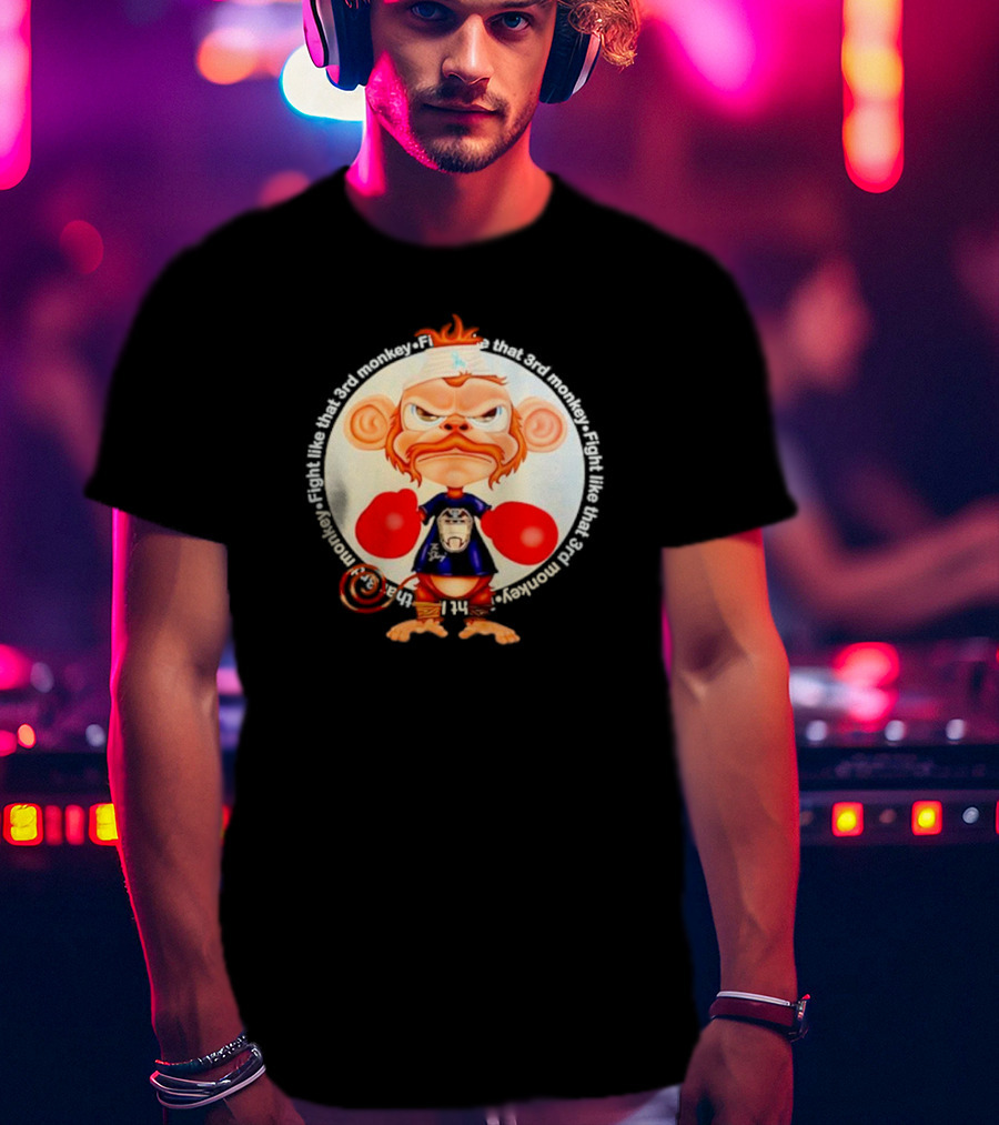 Fight Like That 3rd Monkey Angry Boxing Character With Red Gloves And Orange Hair T-Shirt