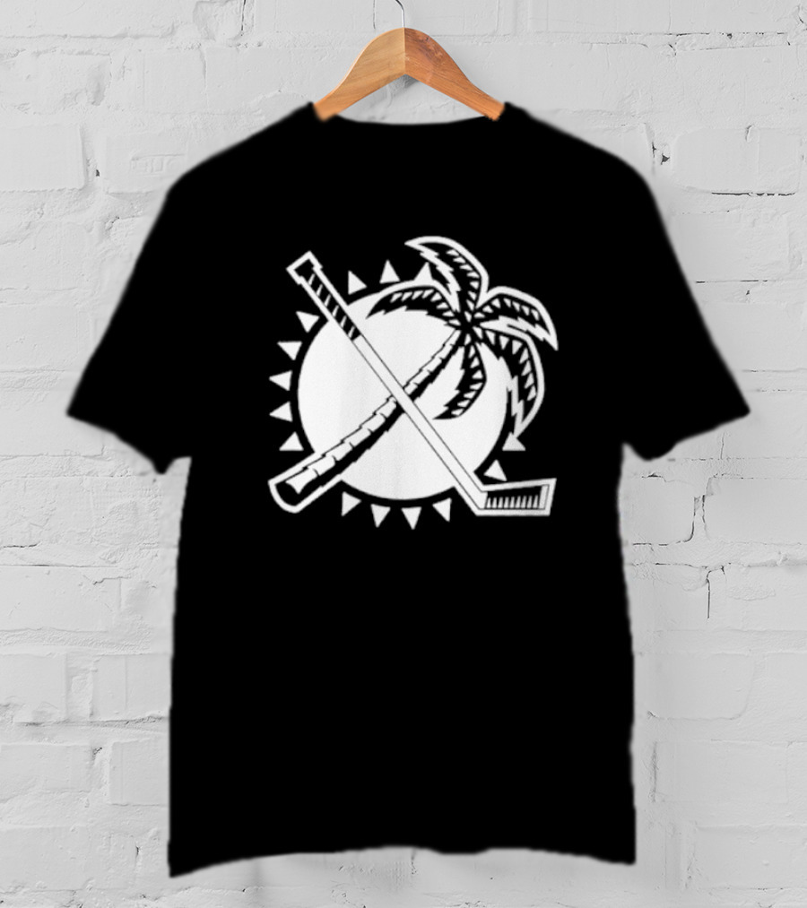 Florida Hockey Palm Tree Sunburst T-Shirt