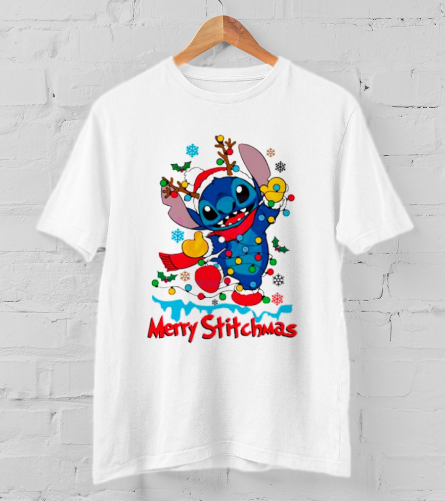 Merry Stitchmas Santa Merry Christmas Stitch T-Shirt