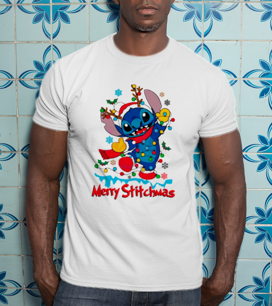 Merry Stitchmas Santa Merry Christmas Stitch T-Shirt