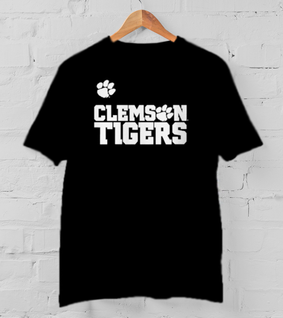 Sam Howell Wearing Clemson Tigers Paw T-Shirt