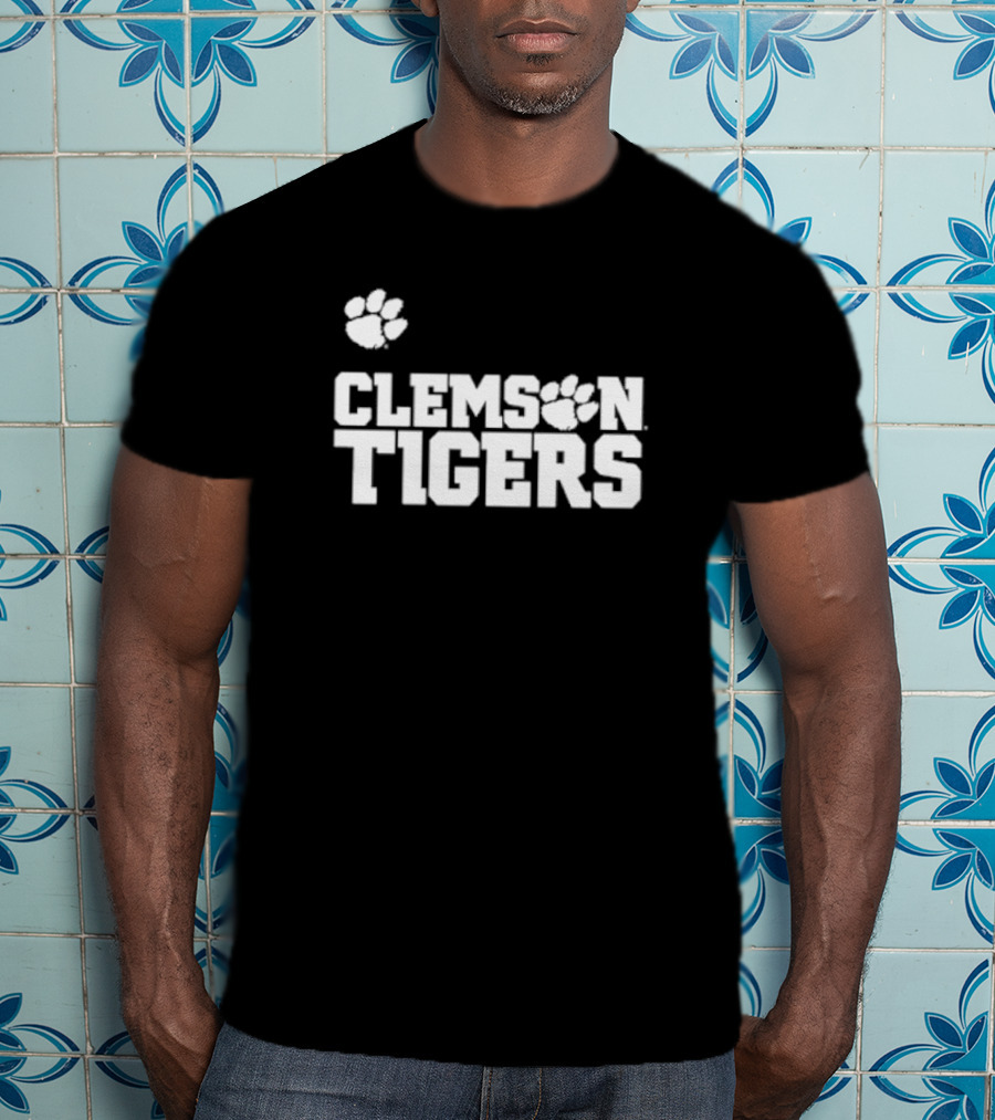 Sam Howell Wearing Clemson Tigers Paw T-Shirt