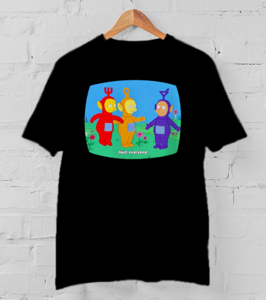 Teletubbies Meet The Simpsons Hurt Everyone Scene T-Shirt