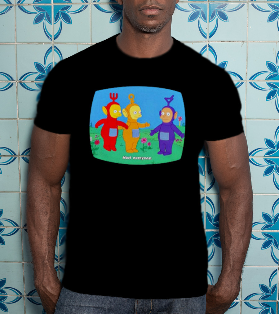 Teletubbies Meet The Simpsons Hurt Everyone Scene T-Shirt