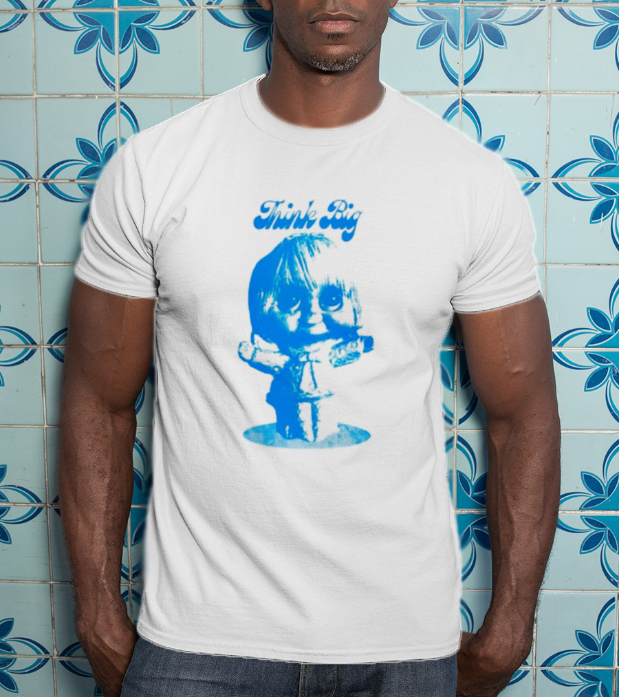 Think Big Blue Figurine With Large Eyes T-Shirt