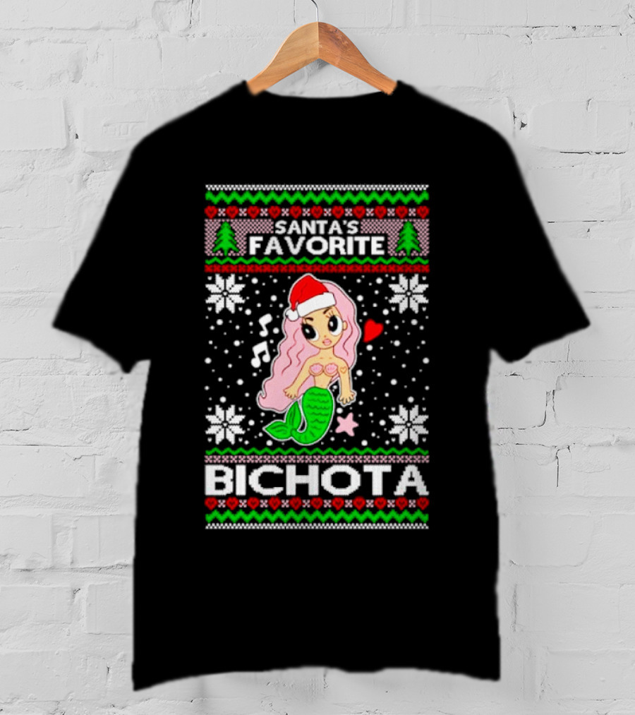 Santa's Favorite Bichota Mermaid Christmas T-Shirt