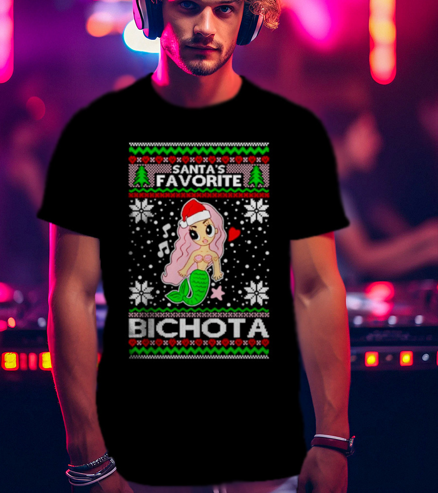 Santa's Favorite Bichota Mermaid Christmas T-Shirt