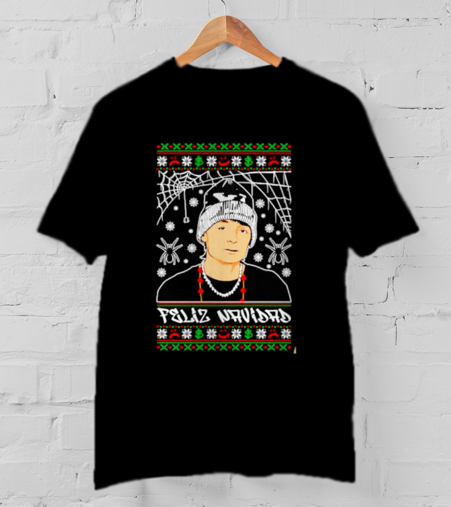 Feliz Navidad Peso Pluma Web And Spider Holiday T-Shirt