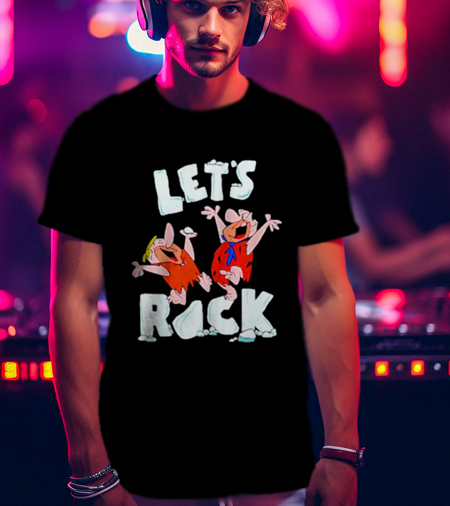 The Flintstones Let's Rock Fred And Barney Dancing T-Shirt