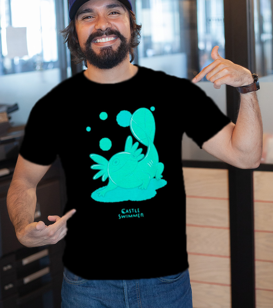 Castle Swimmer Glowing Axolotl Bubbles T-Shirt