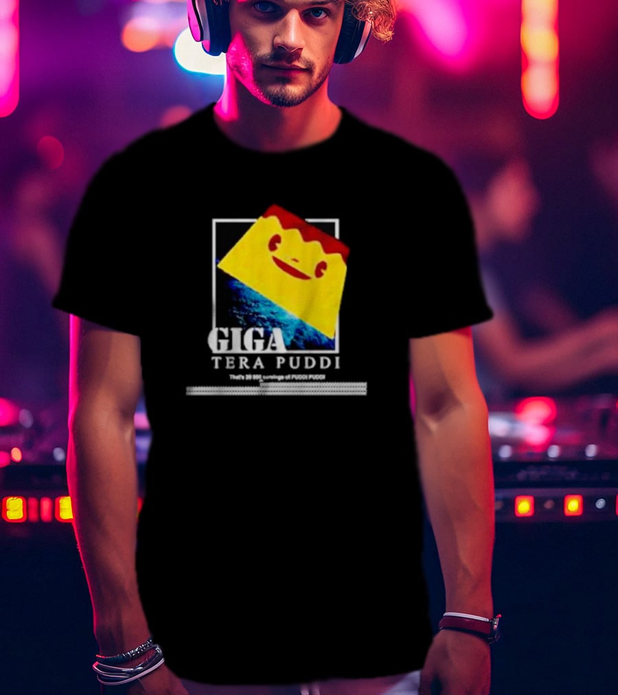 Giga Tera Puddi Earth Space Pudding Face T-Shirt