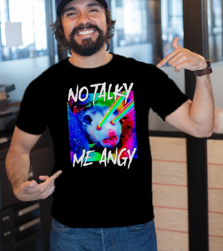 No Talky Me Angy Laser Eyes Possum T-Shirt