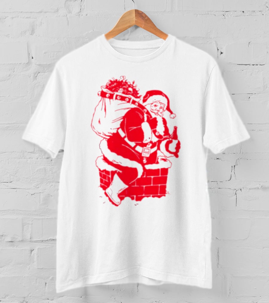 Santa Claus Chimney Beer Belly Red T-Shirt
