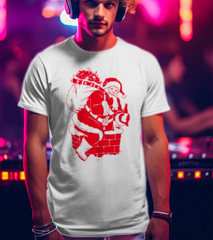 Santa Claus Chimney Beer Belly Red T-Shirt