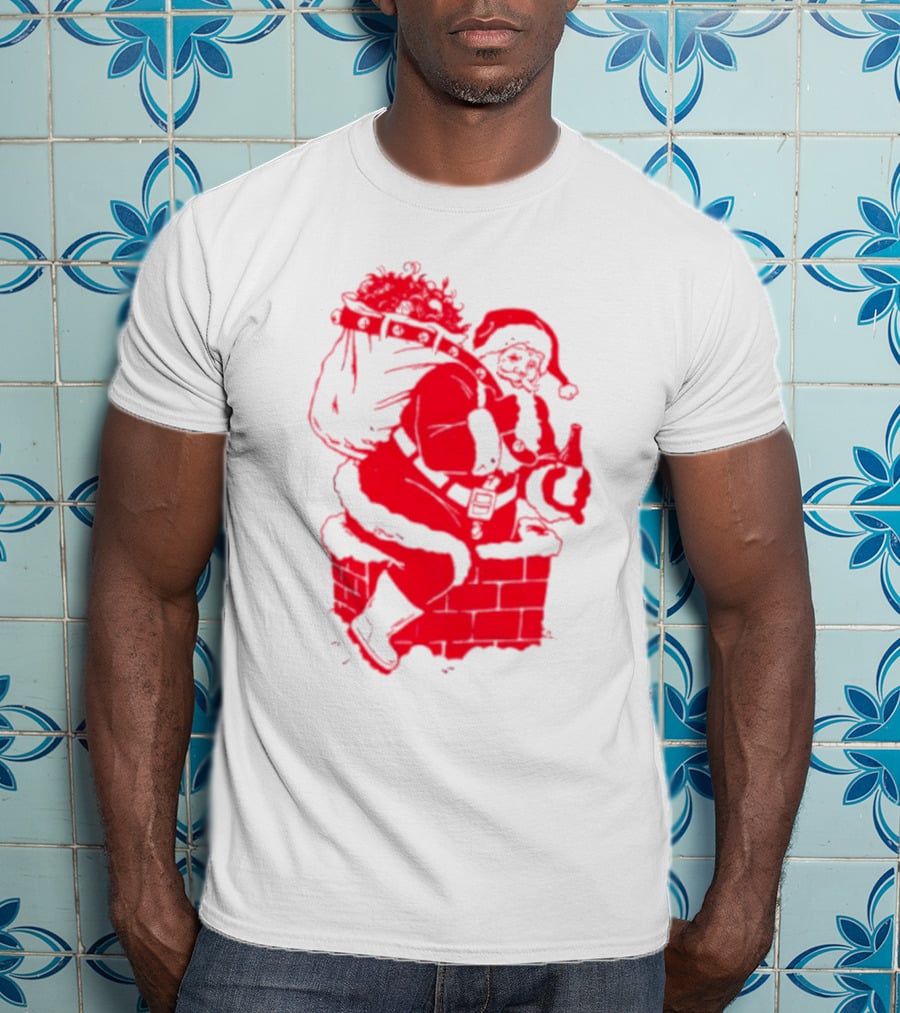 Santa Claus Chimney Beer Belly Red T-Shirt