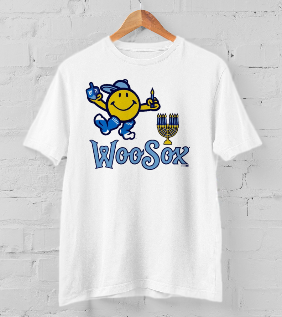 Worcester Red Sox Hannukkah Smiley Dreidel Menorah WooSox T-Shirt