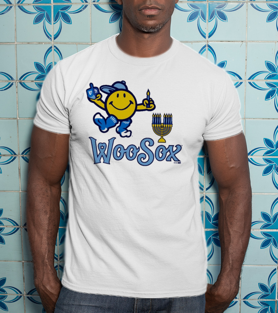 Worcester Red Sox Hannukkah Smiley Dreidel Menorah WooSox T-Shirt