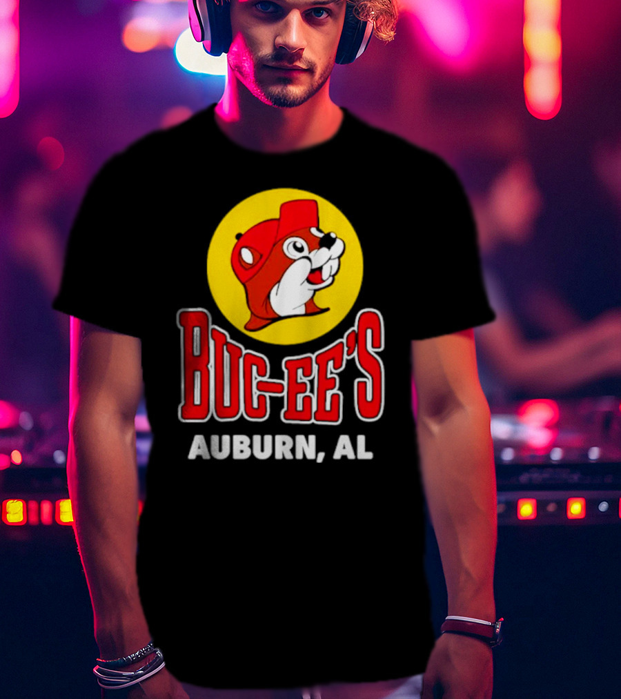Buc-Ee's Auburn AL Logo With Cartoon Beaver Mascot T-Shirt