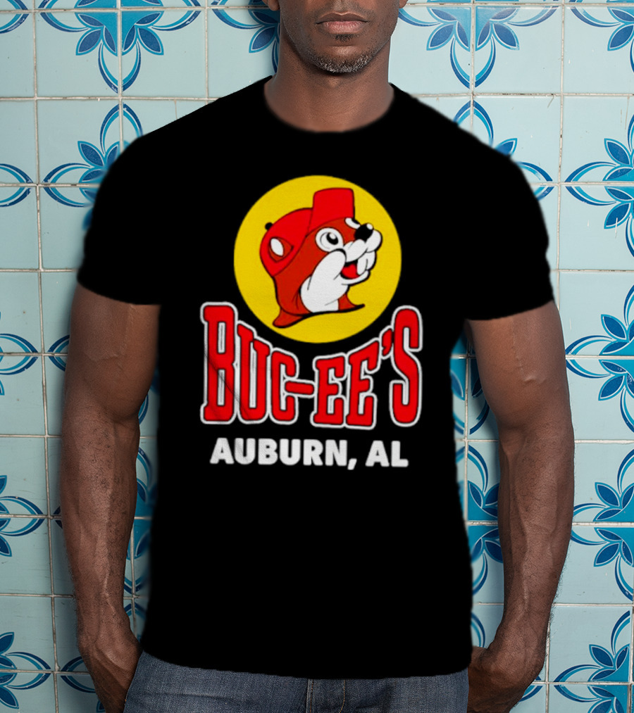 Buc-Ee's Auburn AL Logo With Cartoon Beaver Mascot T-Shirt