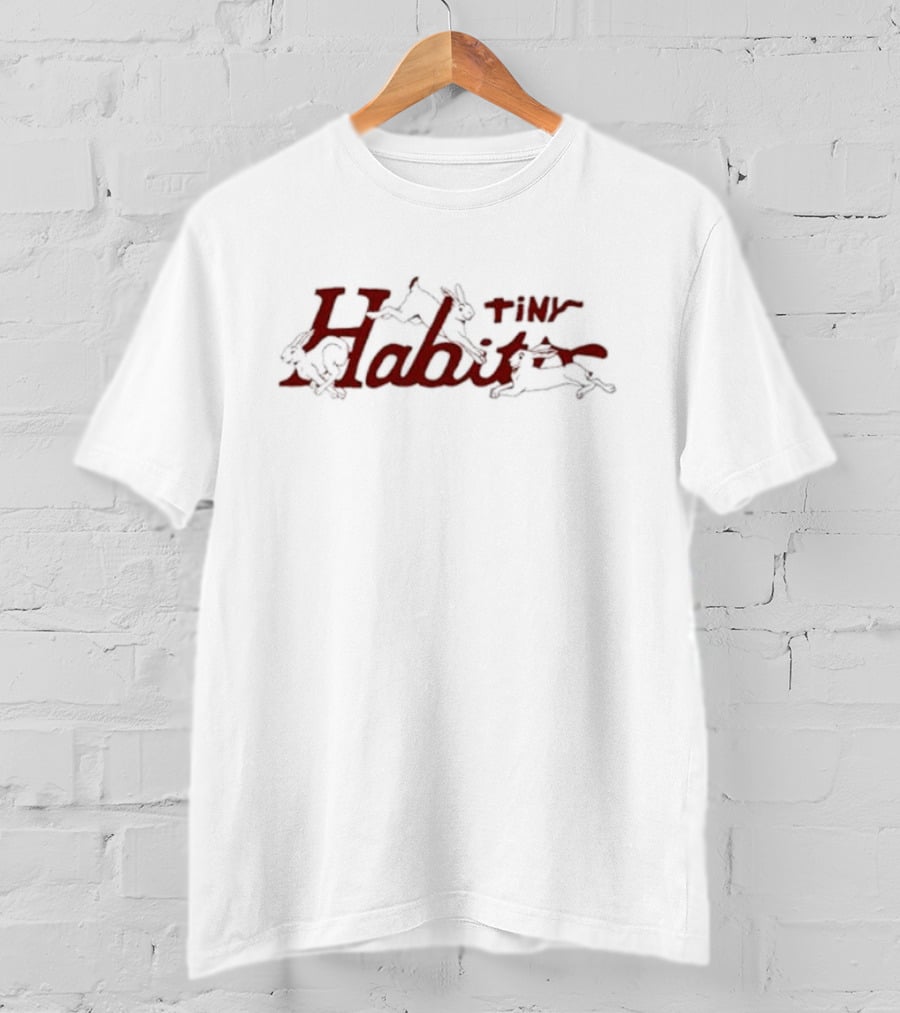Tiny Habits Three Rabbits Hopping Energetically T-Shirt