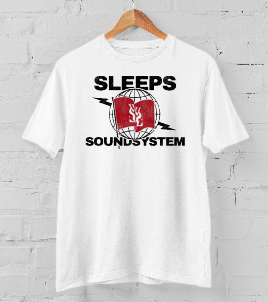 Sleeps Soundsystem Global Red Flag Emblem T-Shirt
