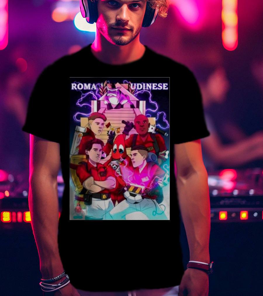 ROMA UDINESE Ghostbusters Crossover Soccer Team Remix T-Shirt