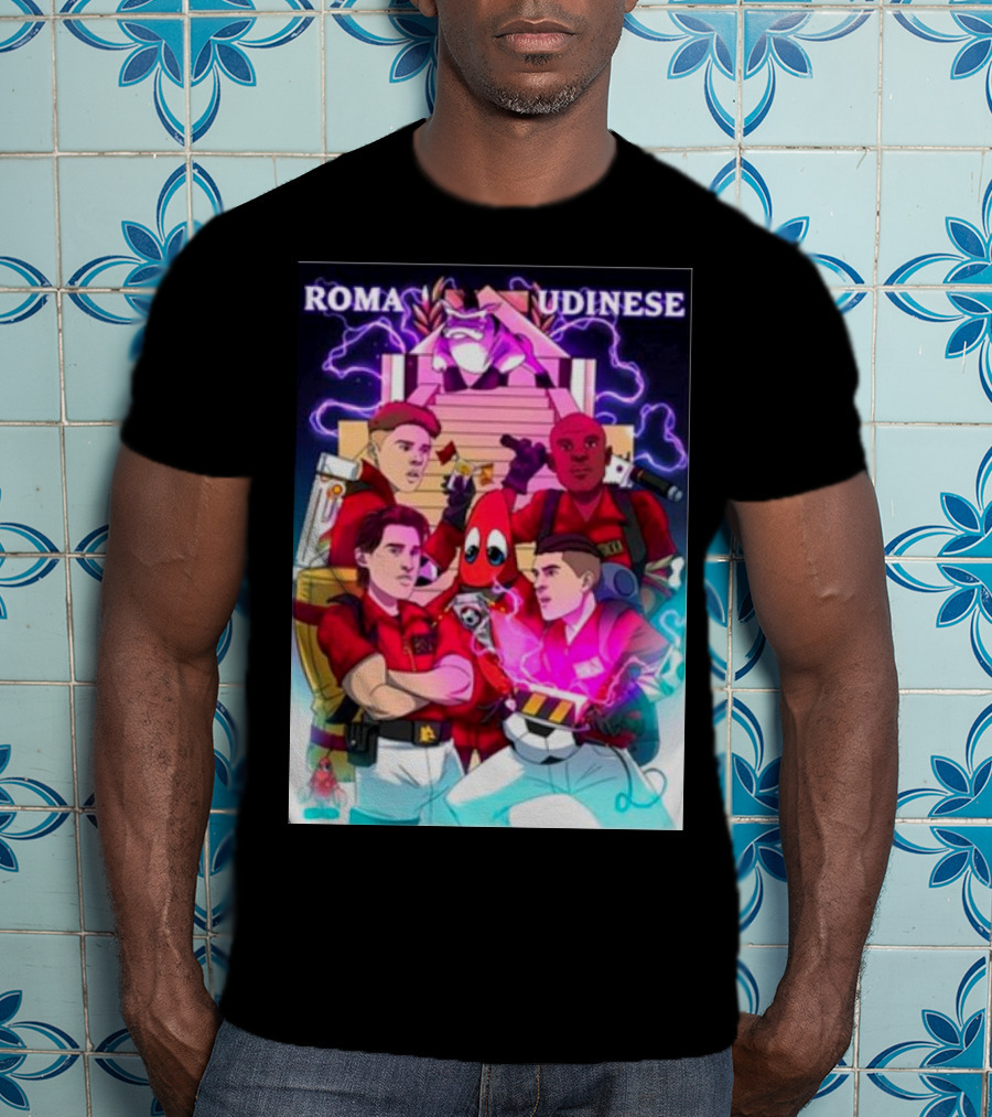 ROMA UDINESE Ghostbusters Crossover Soccer Team Remix T-Shirt