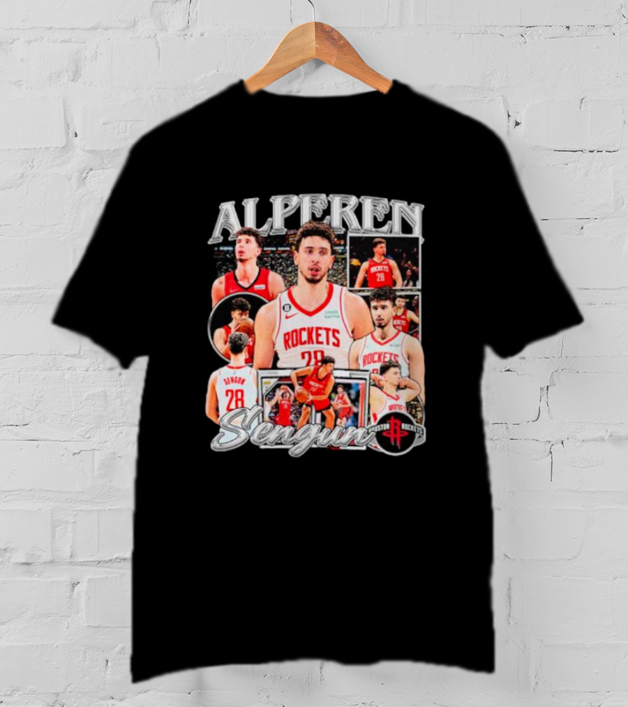 Alperen Sengun Houston Rockets Basketball Player Collage And Team T-Shirt
