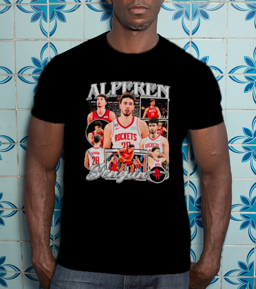 Alperen Sengun Houston Rockets Basketball Player Collage And Team T-Shirt
