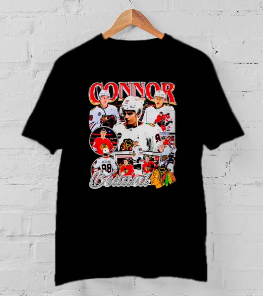 Connor Bedard Chicago Blackhawks NHL Player Collage T-Shirt