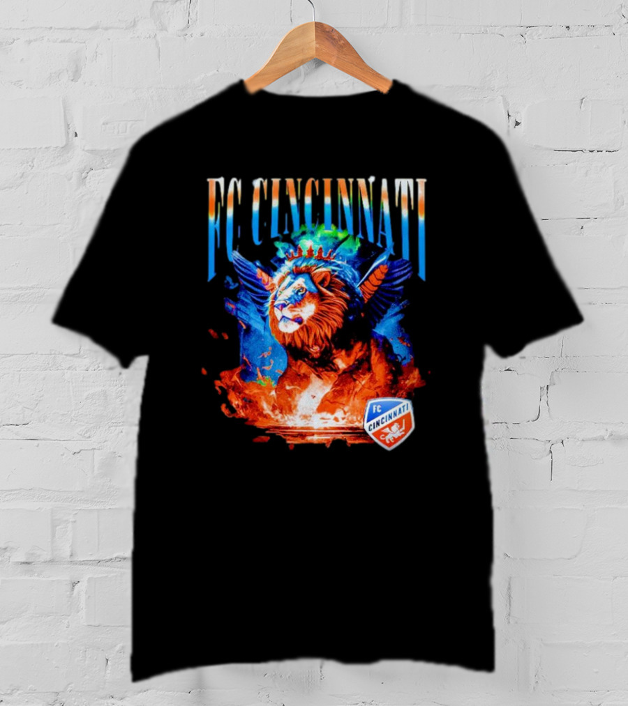 FC Cincinnati Winged Lion Fiery Crest T-Shirt