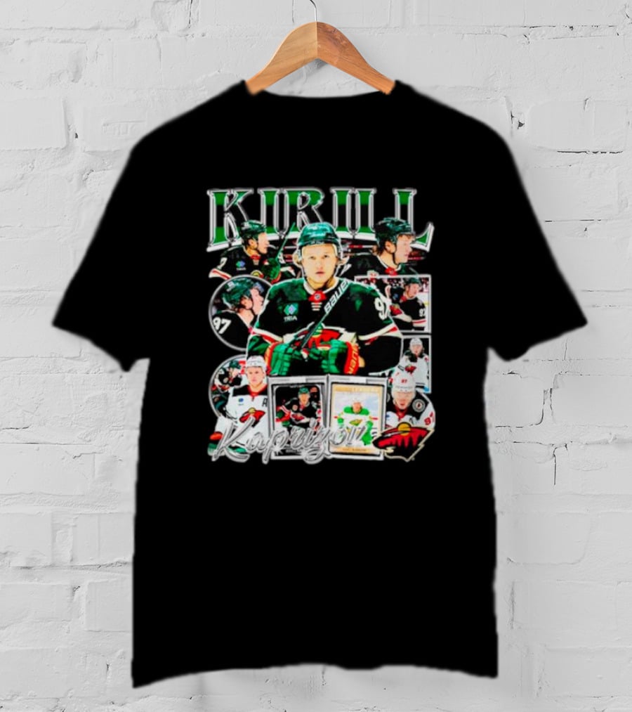 Kirill Kaprizov Minnesota Wild NHL Player Collage 97 T-Shirt