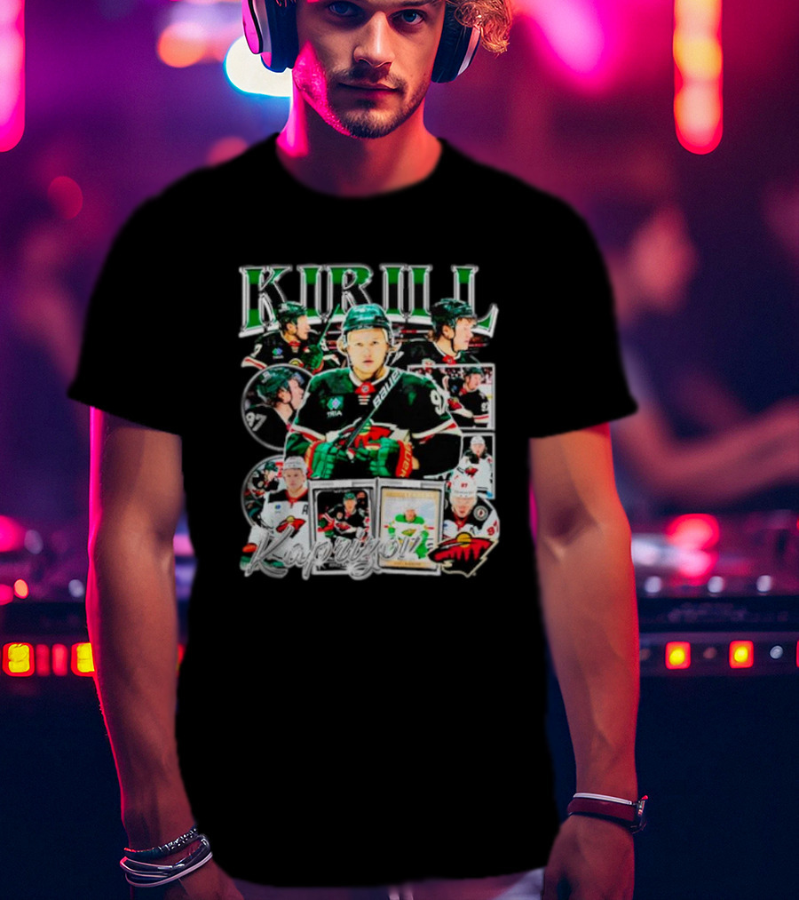 Kirill Kaprizov Minnesota Wild NHL Player Collage 97 T-Shirt