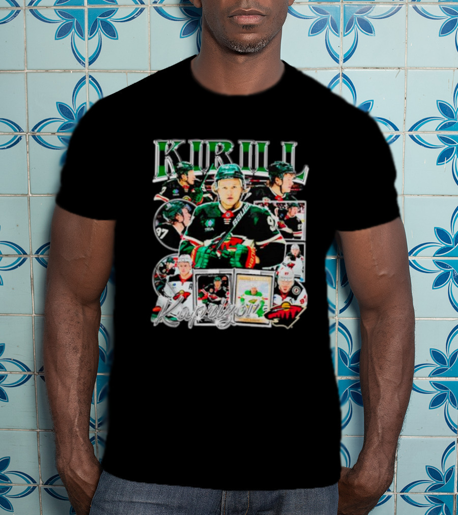 Kirill Kaprizov Minnesota Wild NHL Player Collage 97 T-Shirt
