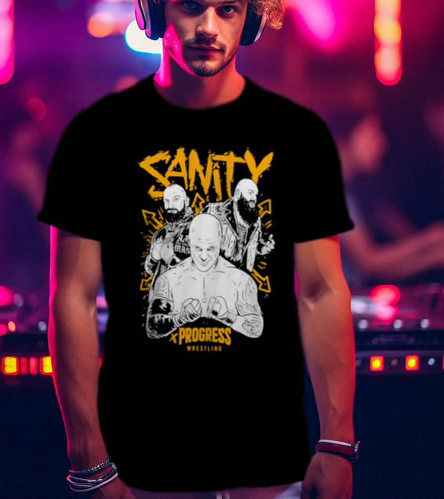 Sanity X Progress Wrestling Trio Fighters T-Shirt