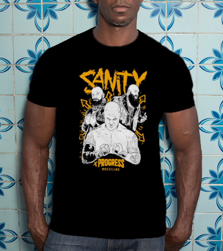 Sanity X Progress Wrestling Trio Fighters T-Shirt