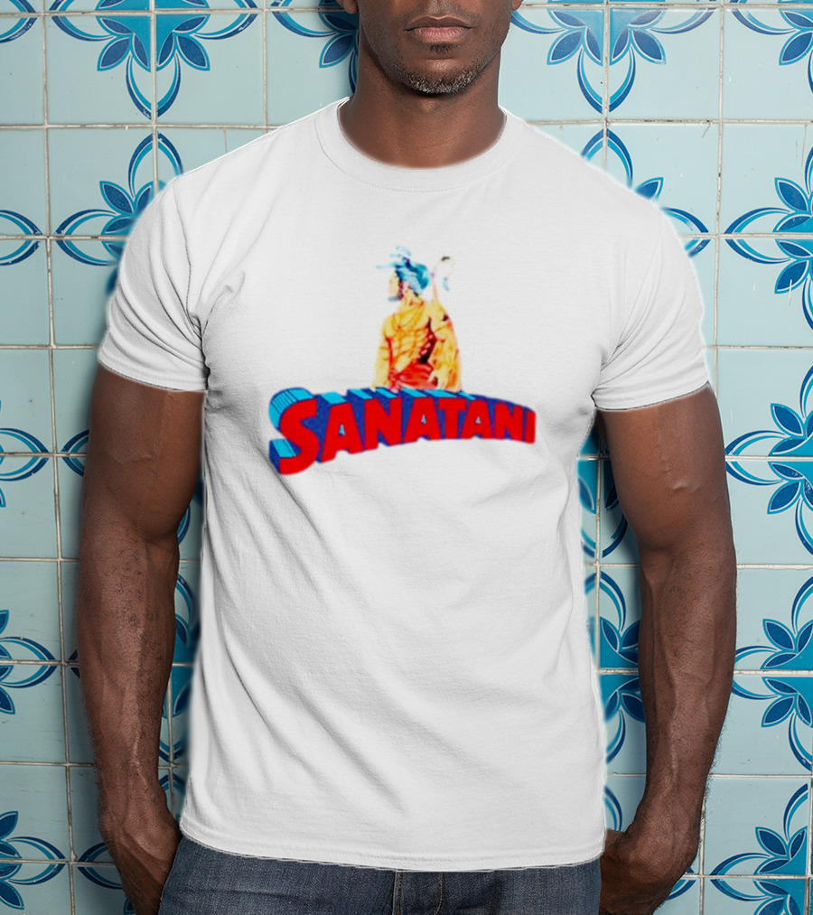 Sanatani Warrior Artwork Featuring Traditional Figure T-Shirt