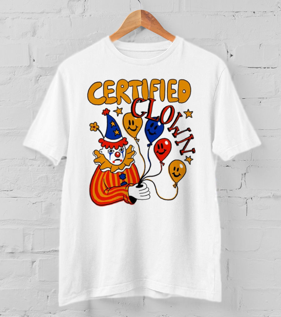 CERTIFIED CLOWN Balloons And Stars T-Shirt