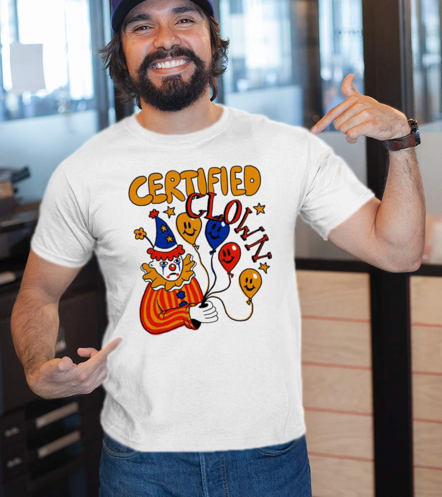 CERTIFIED CLOWN Balloons And Stars T-Shirt