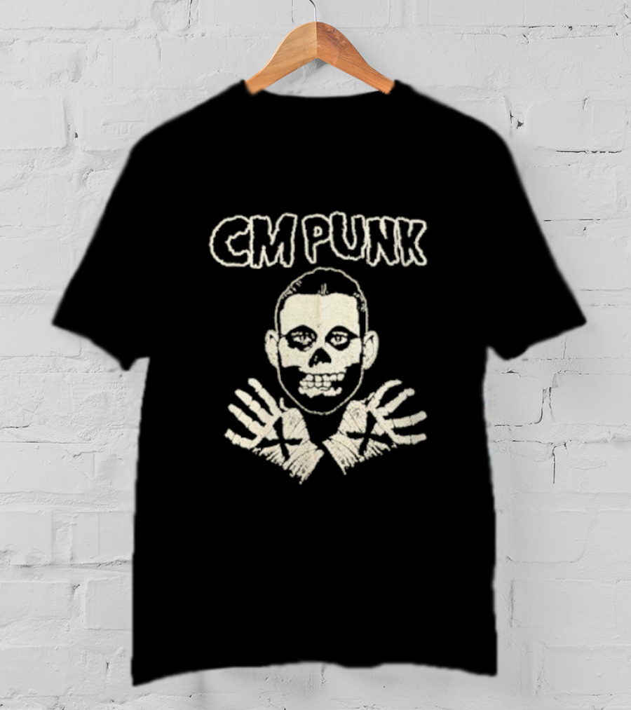 CM Punk Misfits Fiend Skull X Hands T-Shirt