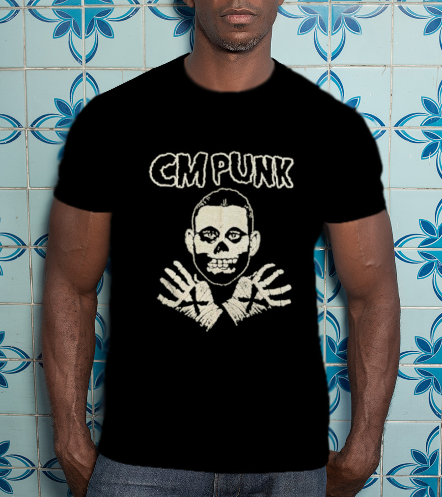 CM Punk Misfits Fiend Skull X Hands T-Shirt